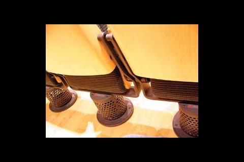 Under-seat diffusers release air slowly into the space to keep noise levels to a minimum. 